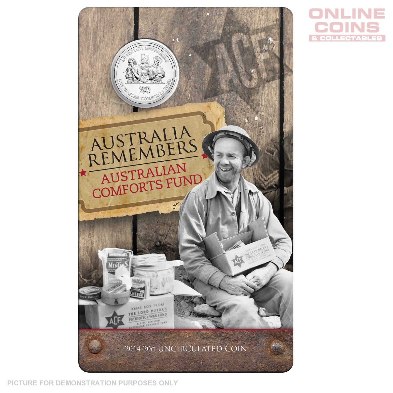 2014 Royal Australian Mint - Australian Comforts Fund- Uncirculated 20c Carded Coin